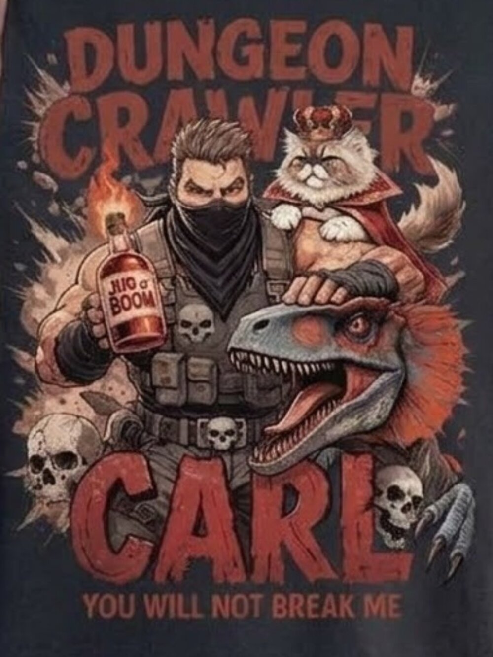 Dungeon Crawler Carl You Will Not Break Me Princess Donut Graphic Tee - Picture 2 of 3